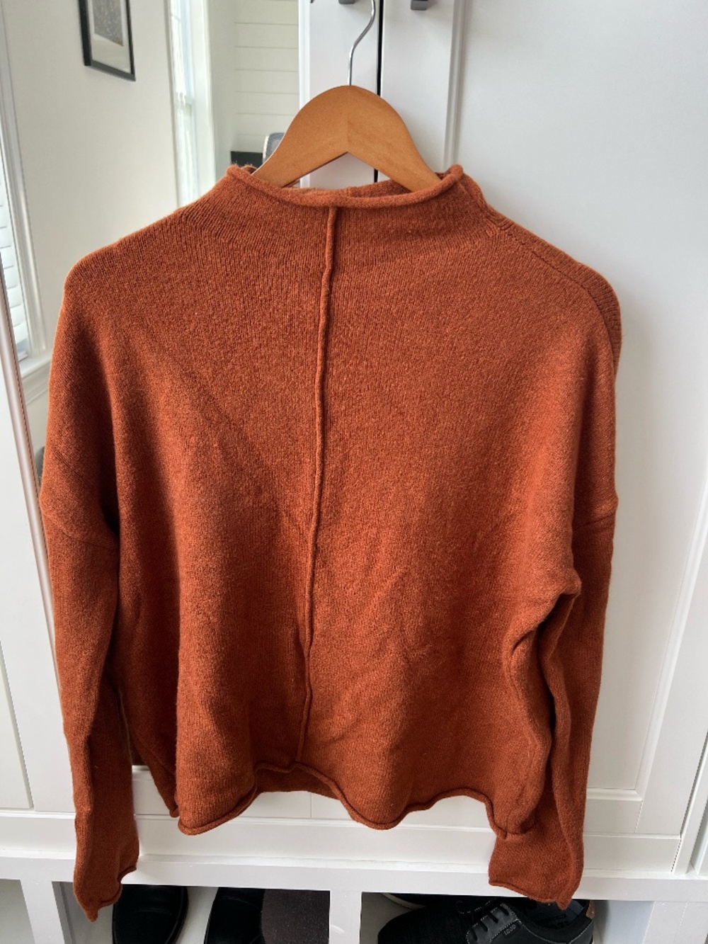 Twik Simons Rust Rust Terracotta Mock Neck Center Seam Knit Sweater Size L